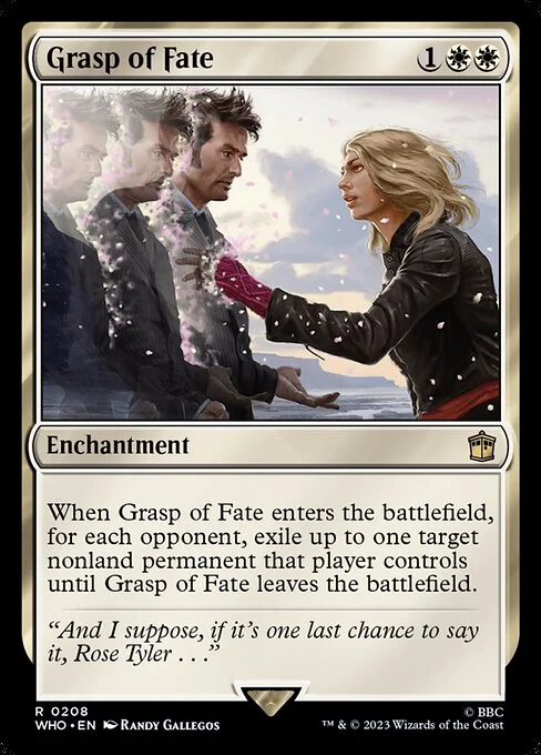 Grasp of Fate, carta Magic di tipo Enchantment illustrata da Randy Gallegos