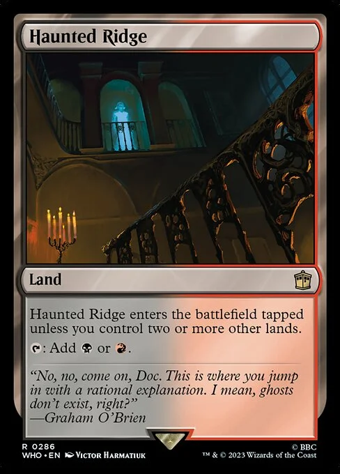 Haunted Ridge, carta Magic di tipo Land illustrata da Victor Harmatiuk