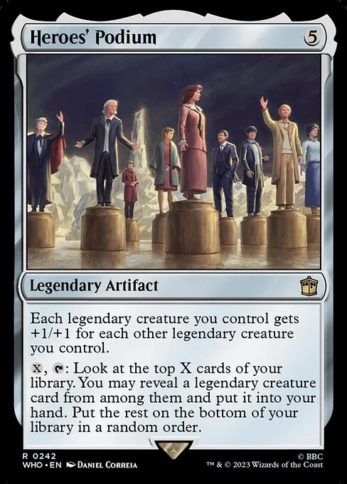 Heroes' Podium, carta Magic di tipo Legendary Artifact illustrata da Daniel Correia