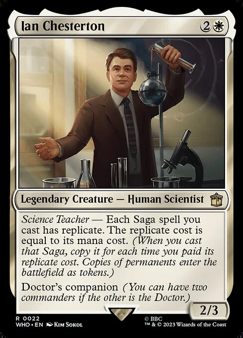 Ian Chesterton, carta Magic di tipo Legendary Creature — Human Scientist illustrata da Kim Sokol