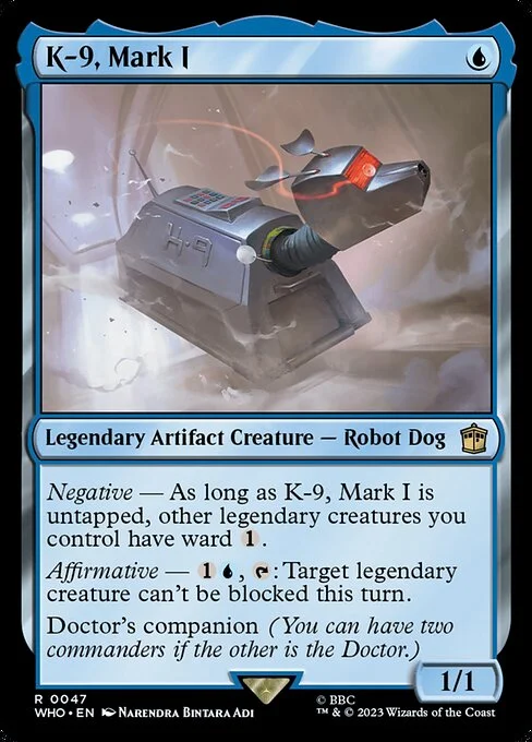 K-9, Mark I, carta Magic di tipo Legendary Artifact Creature — Robot Dog illustrata da Narendra Bintara Adi