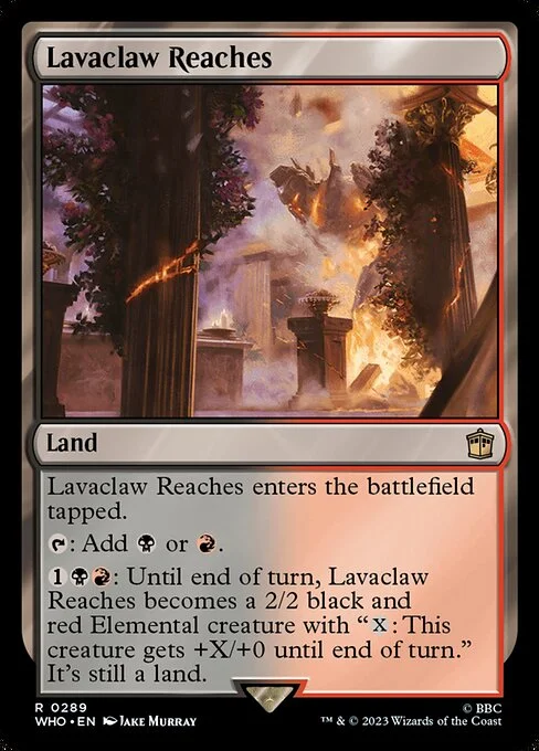 Lavaclaw Reaches, carta Magic di tipo Land illustrata da Jake Murray