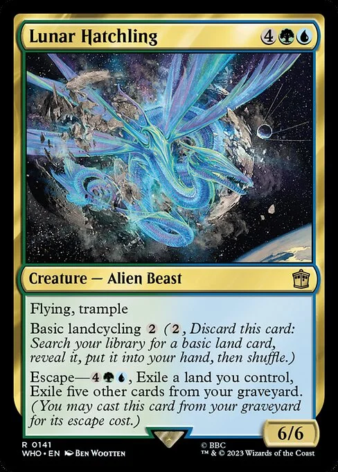 Lunar Hatchling, carta Magic di tipo Creature — Alien Beast illustrata da Ben Wootten