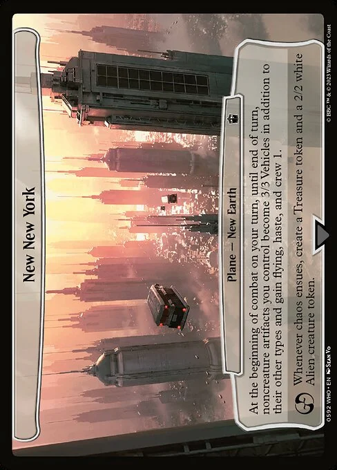 New New York, carta Magic di tipo Plane — New Earth illustrata da Sean Vo