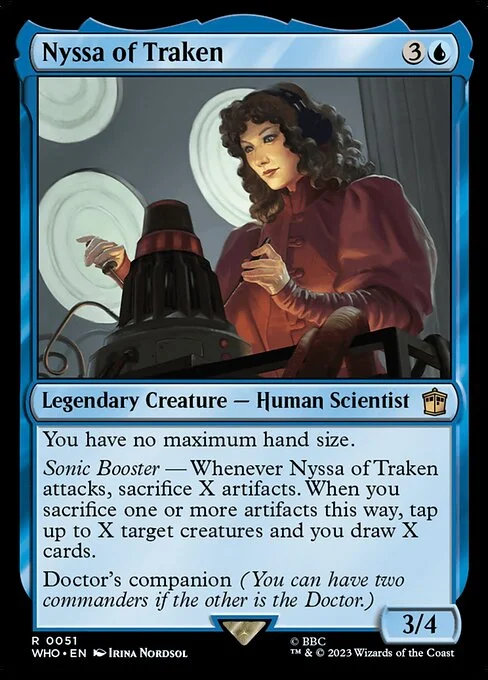 Nyssa of Traken, carta Magic di tipo Legendary Creature — Human Scientist illustrata da Irina Nordsol