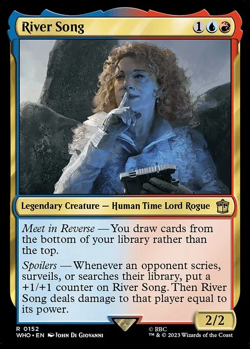River Song, carta Magic di tipo Legendary Creature — Human Time Lord Rogue illustrata da John Di Giovanni