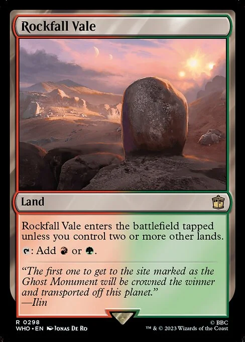 Rockfall Vale, carta Magic di tipo Land illustrata da Jonas De Ro