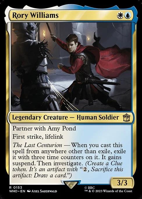 Rory Williams, carta Magic di tipo Legendary Creature — Human Soldier illustrata da Axel Sauerwald