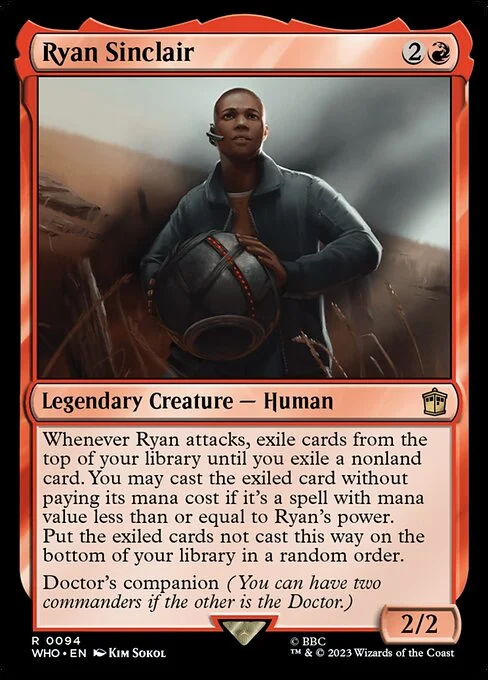 Ryan Sinclair, carta Magic di tipo Legendary Creature — Human illustrata da Kim Sokol