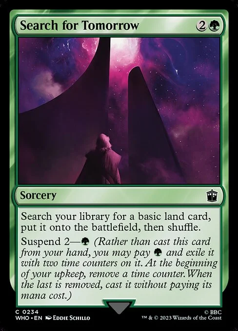 Search for Tomorrow, carta Magic di tipo Sorcery illustrata da Eddie Schillo
