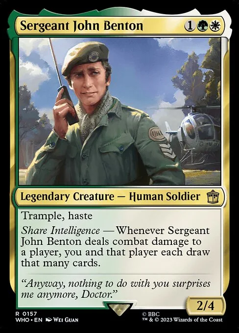 Sergeant John Benton, carta Magic di tipo Legendary Creature — Human Soldier illustrata da Wei Guan