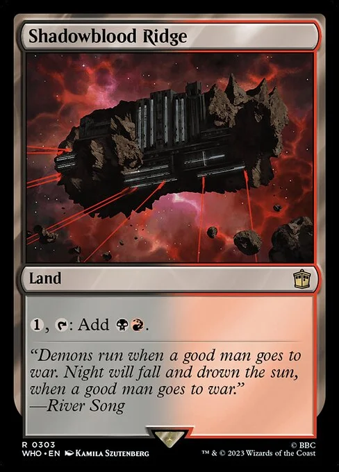Shadowblood Ridge, carta Magic di tipo Land illustrata da Kamila Szutenberg