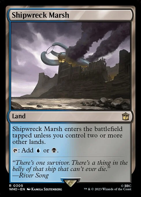 Shipwreck Marsh, carta Magic di tipo Land illustrata da Kamila Szutenberg