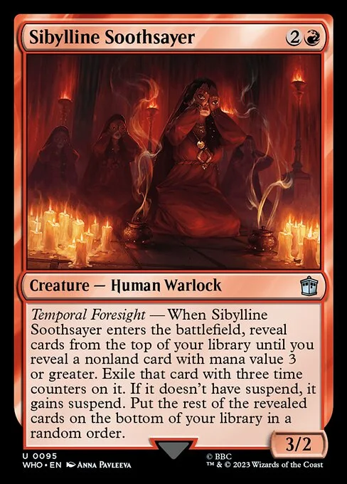 Sibylline Soothsayer, carta Magic di tipo Creature — Human Warlock illustrata da Anna Pavleeva