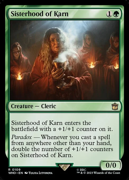Sisterhood of Karn, carta Magic di tipo Creature — Cleric illustrata da Yuliya Litvinova