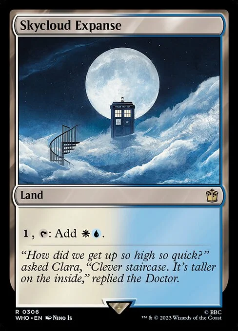 Skycloud Expanse, carta Magic di tipo Land illustrata da Nino Is