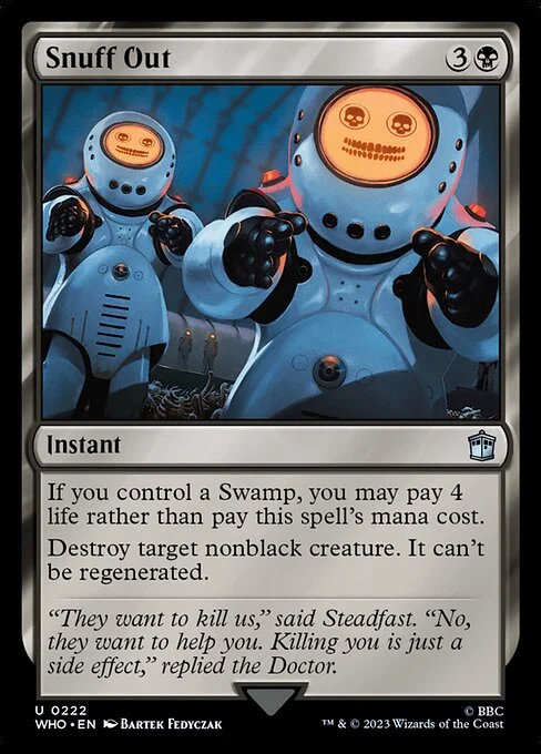 Snuff Out, carta Magic di tipo Instant illustrata da Bartek Fedyczak
