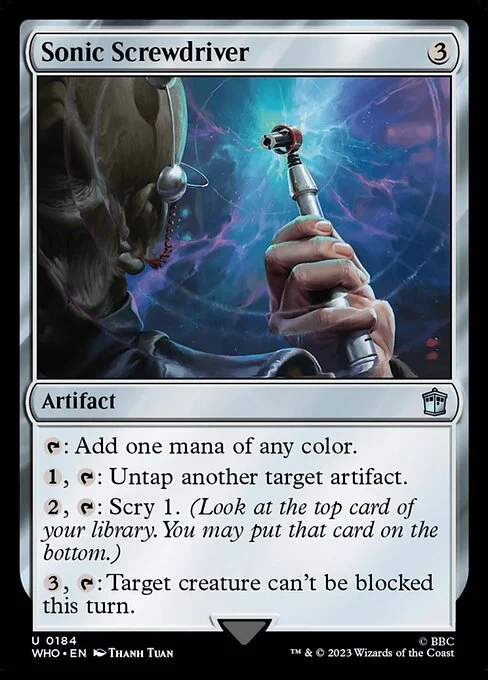 Sonic Screwdriver, carta Magic di tipo Artifact illustrata da Thanh Tuấn