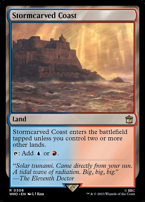 Stormcarved Coast, carta Magic di tipo Land illustrata da L J Koh