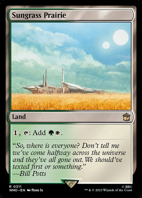 Sungrass Prairie, carta Magic di tipo Land illustrata da Nino Is