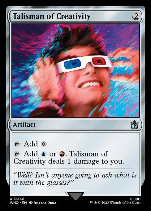 Talisman of Creativity, carta Magic di tipo Artifact illustrata da Justyna Dura