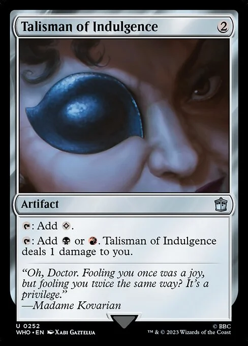 Talisman of Indulgence, carta Magic di tipo Artifact illustrata da Xabi Gaztelua