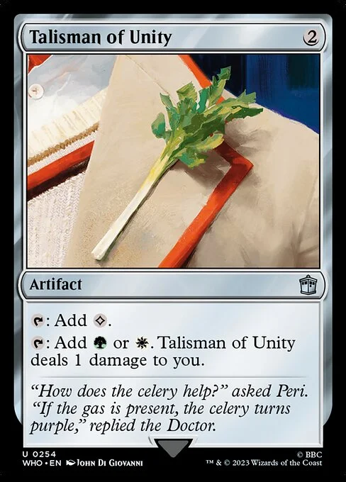 Talisman of Unity, carta Magic di tipo Artifact illustrata da John Di Giovanni