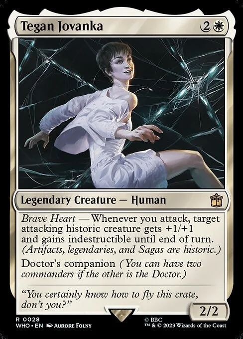 Tegan Jovanka, carta Magic di tipo Legendary Creature — Human illustrata da Aurore Folny