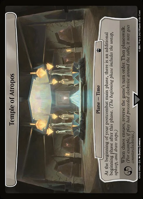 Temple of Atropos, carta Magic di tipo Plane — Time illustrata da Daniel Correia