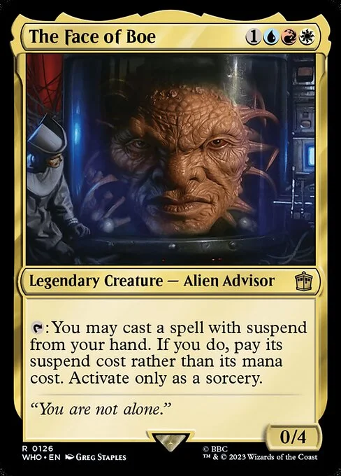 The Face of Boe, carta Magic di tipo Legendary Creature — Alien Advisor illustrata da Greg Staples