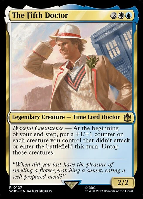 The Fifth Doctor, carta Magic di tipo Legendary Creature — Time Lord Doctor illustrata da Jake Murray