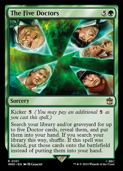 The Five Doctors, carta Magic di tipo Sorcery illustrata da JB Casacop