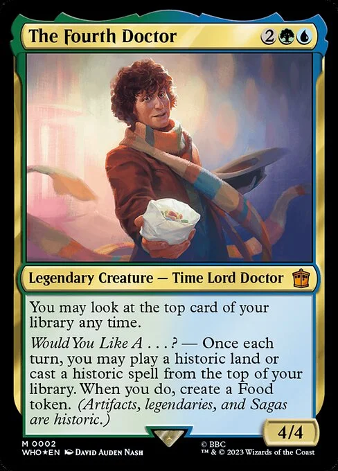 The Fourth Doctor, carta Magic di tipo Legendary Creature — Time Lord Doctor illustrata da David Auden Nash
