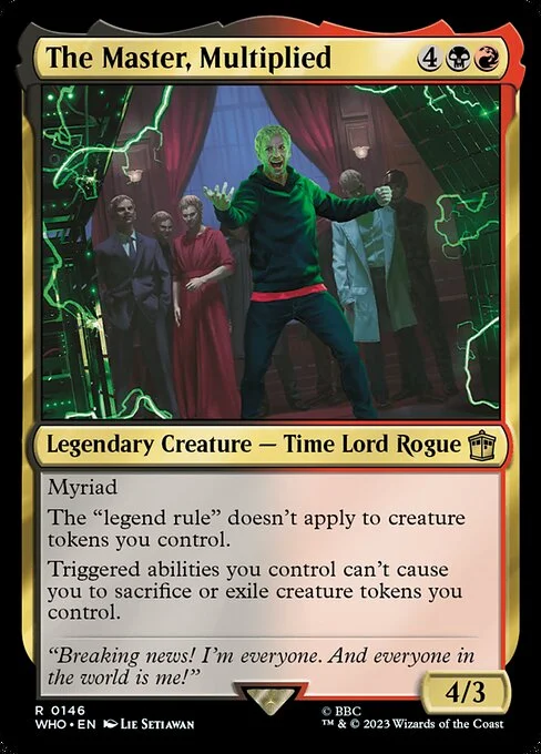 The Master, Multiplied, carta Magic di tipo Legendary Creature — Time Lord Rogue illustrata da Lie Setiawan