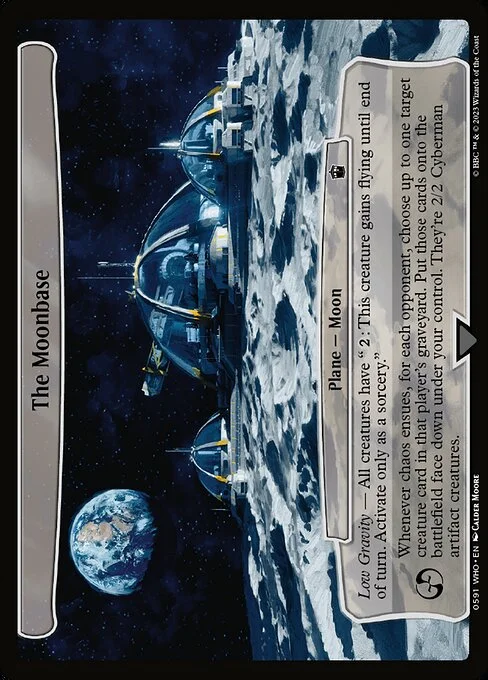 The Moonbase, carta Magic di tipo Plane — Moon illustrata da Calder Moore
