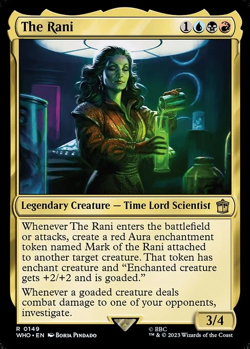 The Rani, carta Magic di tipo Legendary Creature — Time Lord Scientist illustrata da Borja Pindado