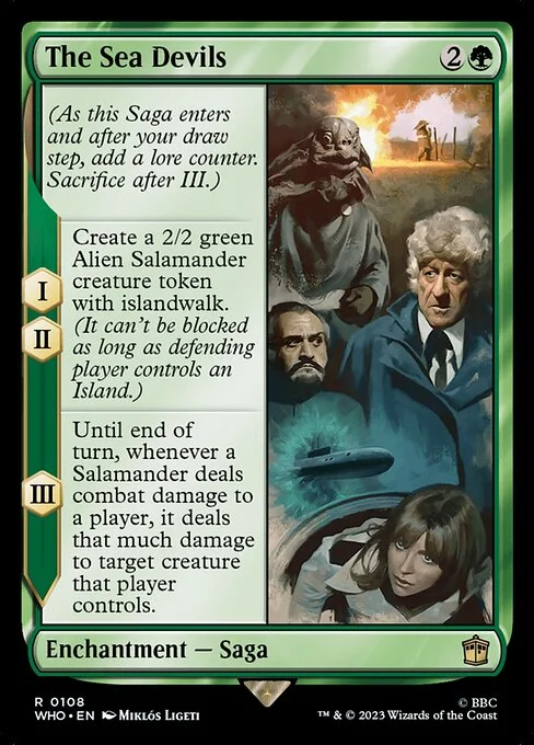The Sea Devils, carta Magic di tipo Enchantment — Saga illustrata da Miklós Ligeti