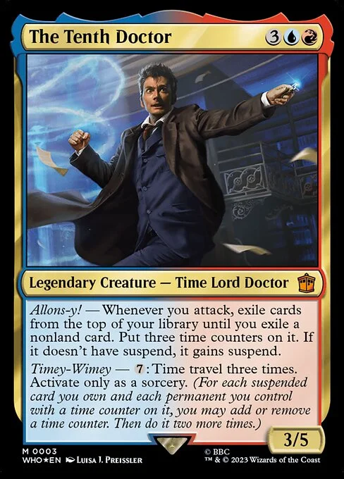 The Tenth Doctor, carta Magic di tipo Legendary Creature — Time Lord Doctor illustrata da Luisa J. Preissler