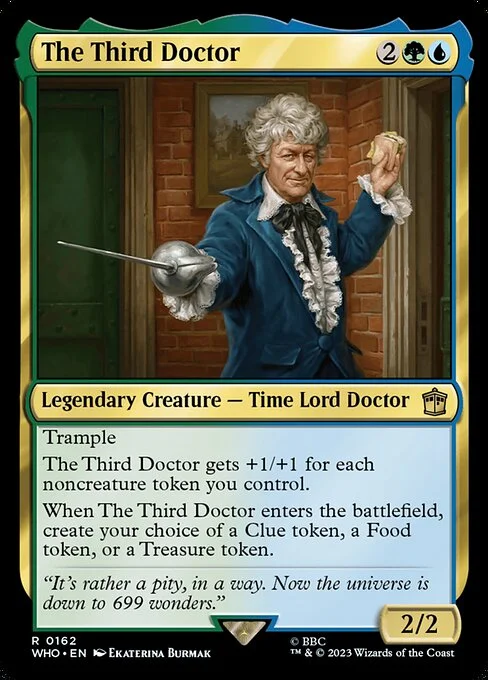 The Third Doctor, carta Magic di tipo Legendary Creature — Time Lord Doctor illustrata da Ekaterina Burmak