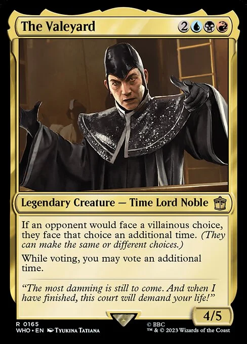 The Valeyard, carta Magic di tipo Legendary Creature — Time Lord Noble illustrata da Tyukina Tatiana