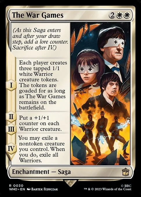 The War Games, carta Magic di tipo Enchantment — Saga illustrata da Bartek Fedyczak