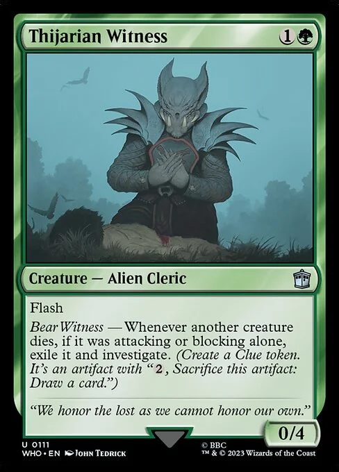 Thijarian Witness, carta Magic di tipo Creature — Alien Cleric illustrata da John Tedrick