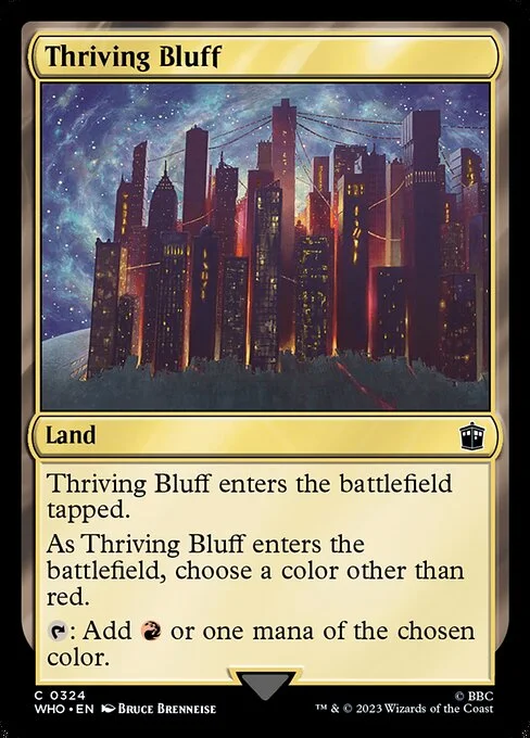 Thriving Bluff, carta Magic di tipo Land illustrata da Bruce Brenneise