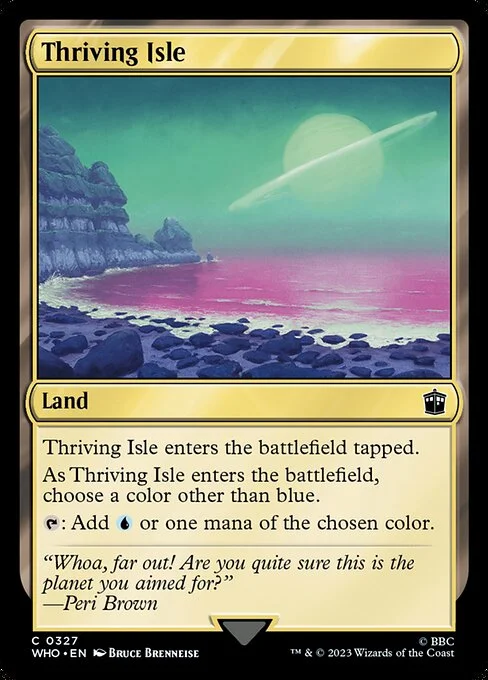 Thriving Isle, carta Magic di tipo Land illustrata da Bruce Brenneise