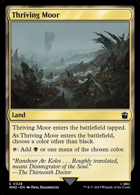 Thriving Moor, carta Magic di tipo Land illustrata da Pavel Kolomeyets