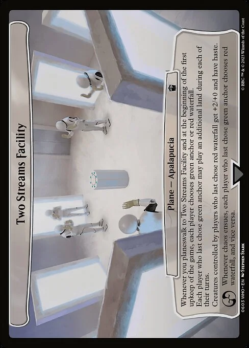Two Streams Facility, carta Magic di tipo Plane — Apalapucia illustrata da Stephen Stark