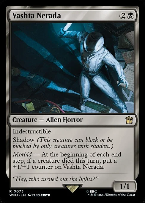 Vashta Nerada, carta Magic di tipo Creature — Alien Horror illustrata da Fang Xinyu