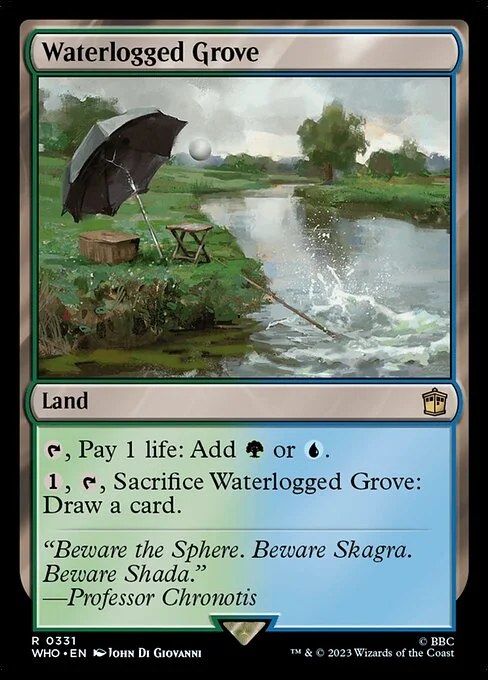 Waterlogged Grove, carta Magic di tipo Land illustrata da John Di Giovanni
