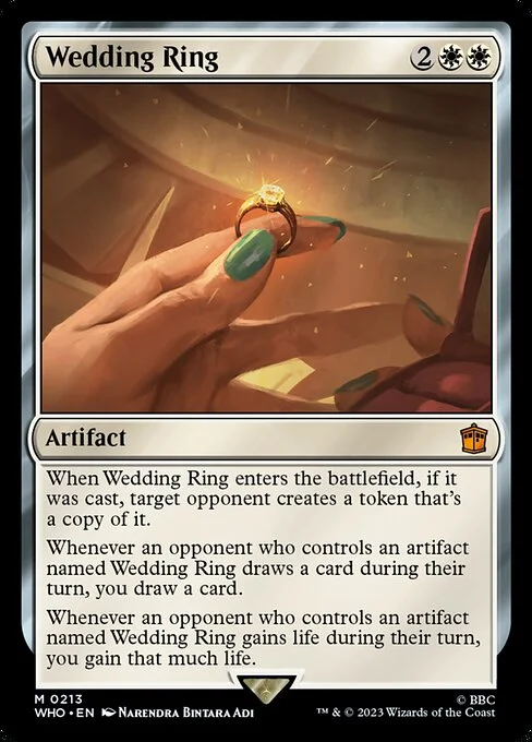 Wedding Ring, carta Magic di tipo Artifact illustrata da Narendra Bintara Adi