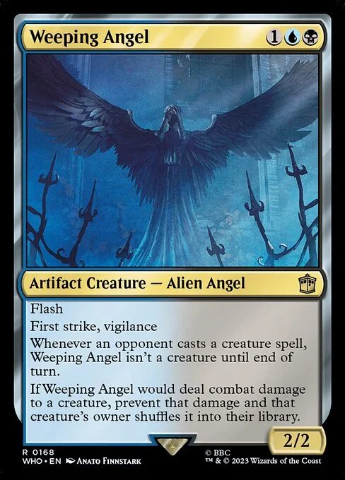 Weeping Angel, carta Magic di tipo Artifact Creature — Alien Angel illustrata da Anato Finnstark